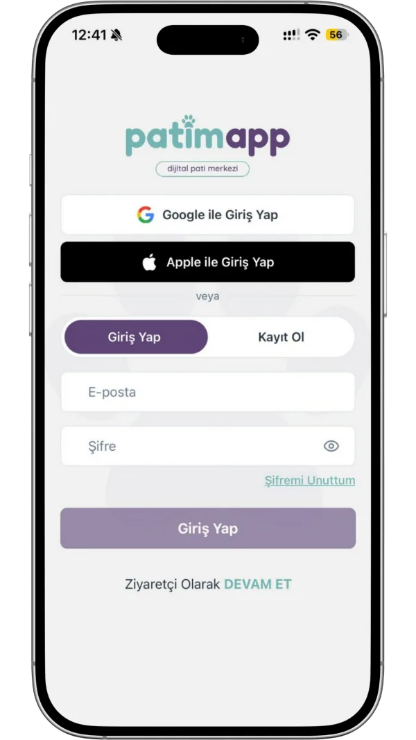 PatimApp uygulama ekranı