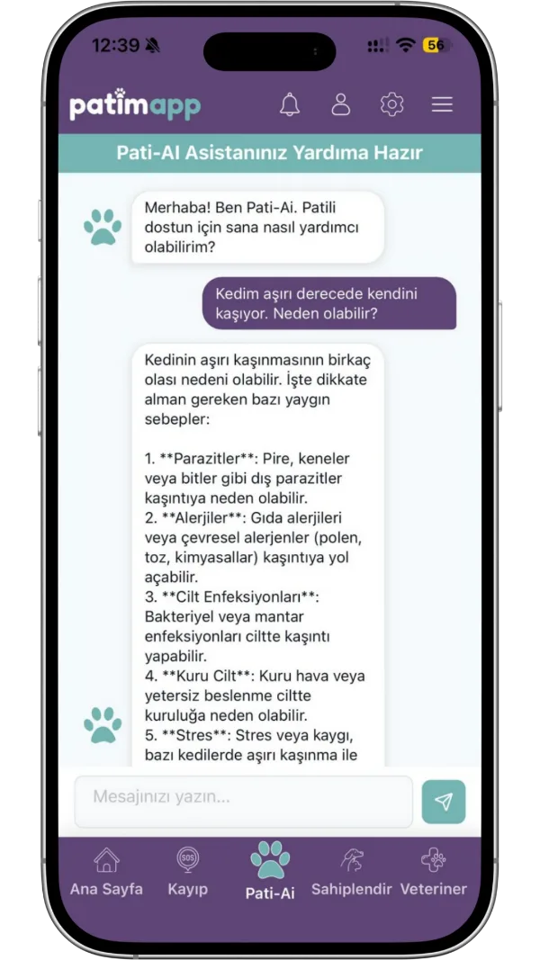 PatimApp uygulama ekranı