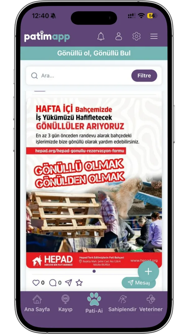 PatimApp uygulama ekranı